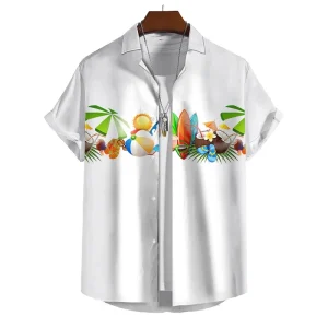 Fashion Surfboard 3D Printed Shirts For Men Clothing Hawaiian Surfing Sport Blouses Casual Streetwear Lapel Blouse Button Tops